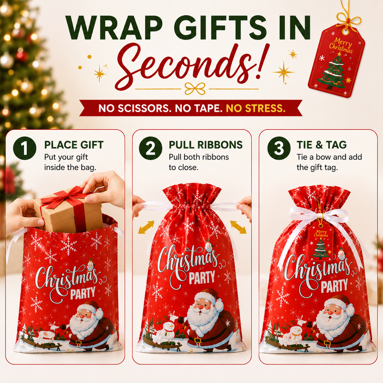Bundle & Bow™ Christmas Gift Bag Set